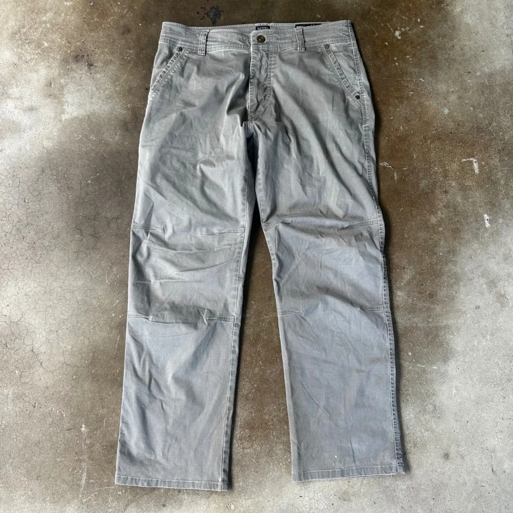 Kuhl Slackr Pants Mens 34x30 Gray Good Articulated Knee Wundura Fabric Hiking